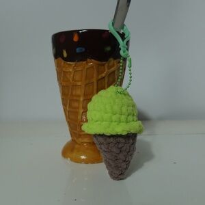 Crochet Ice cream keychain